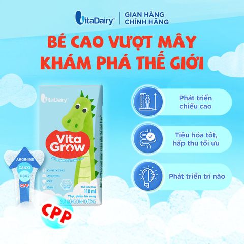  [COMBO MIX THÙNG 110ml+180ml] Sữa uống dinh dưỡng Vitagrow cải tiến - Bổ sung năng lượng, Thơm ngon dễ uống 