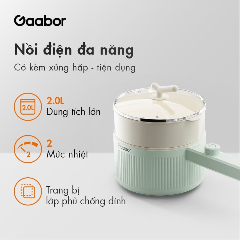 [QUÀ TẶNG KHÔNG BÁN] NỒI ĐA NĂNG HIỆU GAABOR 2L 