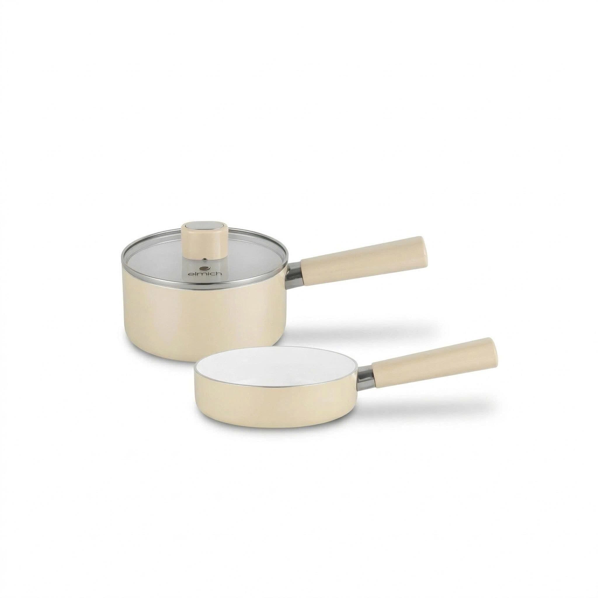  [QUÀ TẶNG KHÔNG BÁN] Bộ nồi chảo chống dính Ceramic Elmich baby EL1168BE size 16cm 