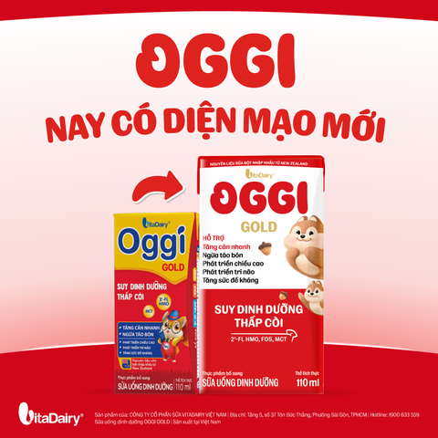  Sữa uống dinh dưỡng Oggi Gold 180ml - thùng 48 hộp - VitaDairy 