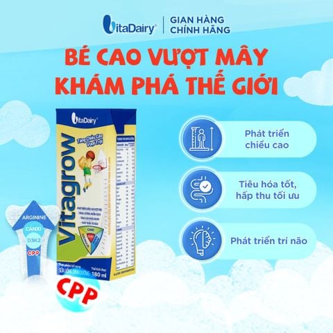  [QUÀ TẶNG KHÔNG BÁN] Lốc sữa uống dinh dưỡng Vitagrow 180ml 