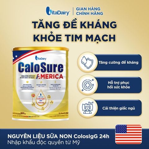  [COMBO 3 LON] Sữa bột CaloSure America vị thanh nhẹ 800g - Bổ sung năng lượng, giúp tiêu hoá khoẻ, hỗ trợ xương khớp khoẻ 