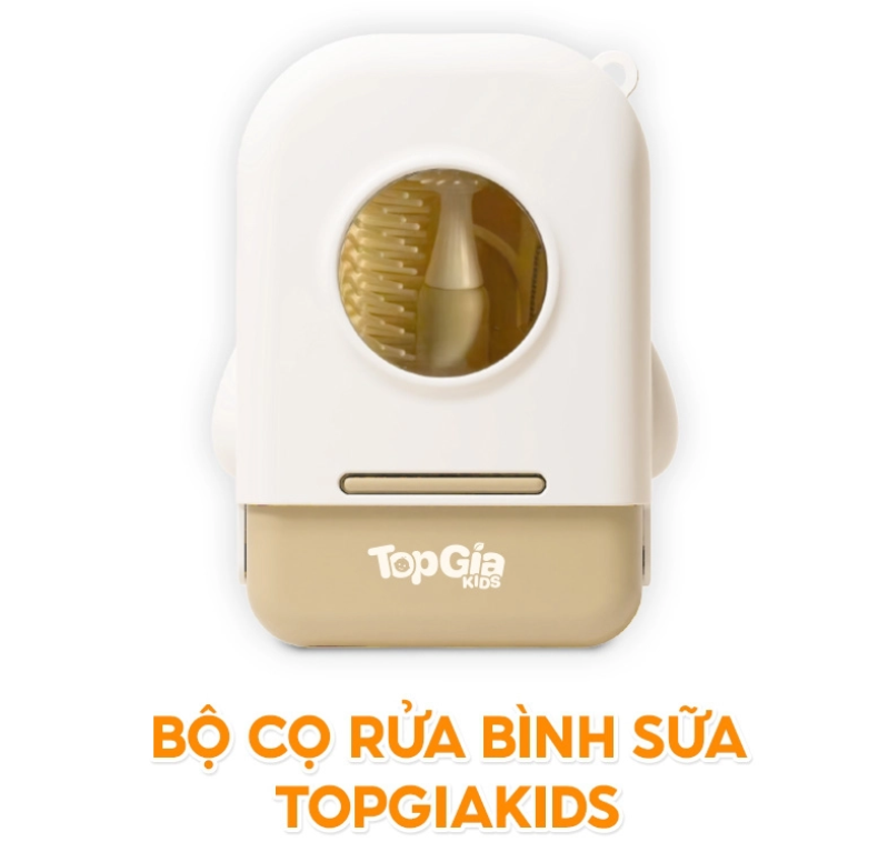  [QUÀ TẶNG KHÔNG BÁN] Bộ cọ rửa bình sữa 6 món TopGia 