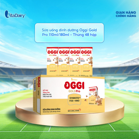  [THÙNG 48 HỘP] Sữa uống dinh dưỡng Oggi Gold Pro- hỗ trợ tối ưu hấp thu, hỗ trợ tăng cân - Hộp 110ml 