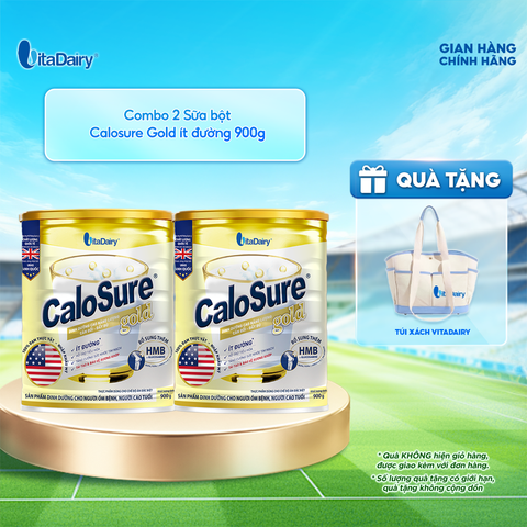  Combo 2 Sữa bột Calosure Gold ít đường 900g - Vitadairy 
