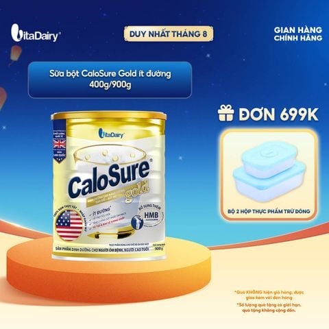  Sữa bột CaloSure Gold ít đường 900g - Bổ sung năng lượng, giúp tiêu hoá khoẻ, hỗ trợ xương khớp khoẻ 