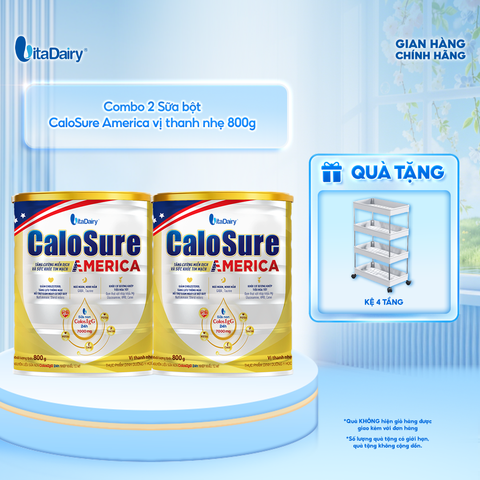  [COMBO 2 LON] Sữa bột CaloSure America vị thanh nhẹ 800g - Bổ sung năng lượng, giúp tiêu hoá khoẻ, hỗ trợ xương khớp khoẻ 