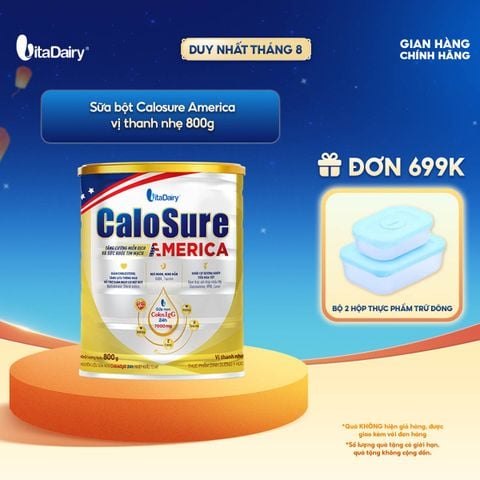  Sữa bột CaloSure America vị thanh nhẹ 400g/800g - Bổ sung năng lượng, giúp tiêu hoá khoẻ, hỗ trợ xương khớp khoẻ 