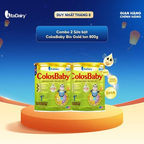  [COMBO 2 LON] Sữa bột ColosBaby Bio Gold 1+ – Hỗ trợ tiêu hoá, bổ sung dinh dưỡng – Lon 800g 