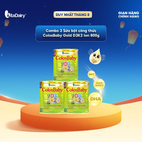  [COMBO 3 LON] SPDD công thức Colosbaby Gold D3K2 0+ 800g 