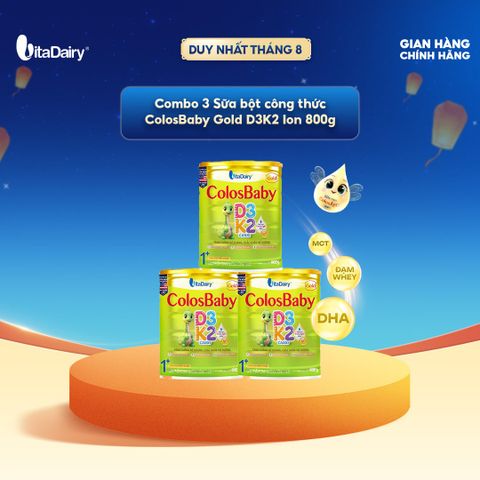  [COMBO 3 LON] SPDD công thức Colosbaby Gold D3K2 1+ 800g 