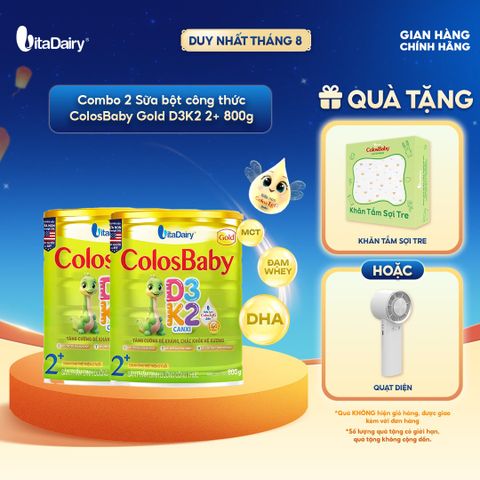  [COMBO 2 LON] SPDD công thức Colosbaby Gold D3K2 2+ 800g - VitaDairy 