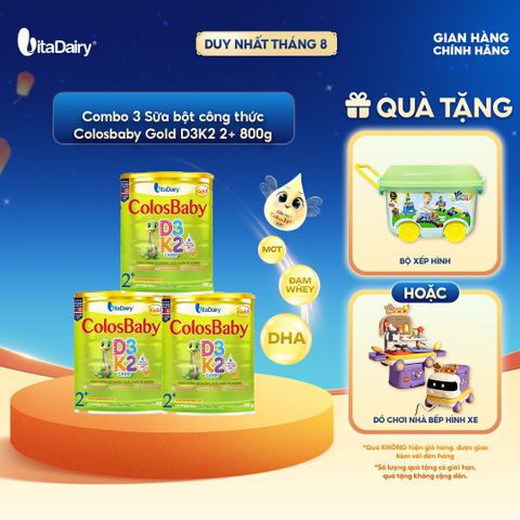  [COMBO 3 LON] SPDD công thức Colosbaby Gold D3K2 2+ 800g 