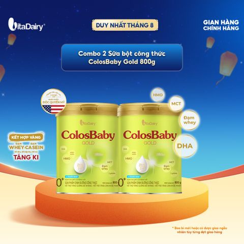  [COMBO 2 LON] SPDD công thức ColosBaby Gold 0+ 800g (Cải tiến) - VitaDairy 
