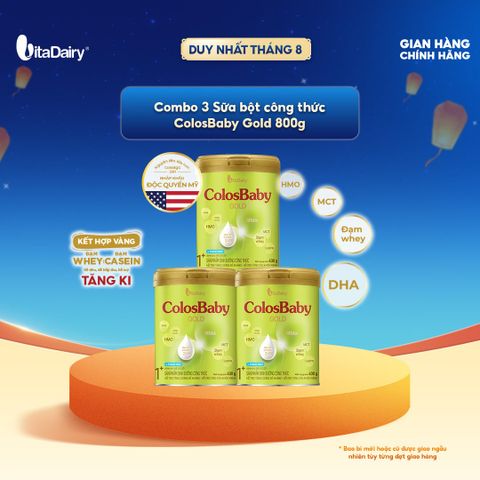  [COMBO 3 LON] SPDD công thức ColosBaby Gold 1+ 800g (Cải tiến) - VitaDairy 
