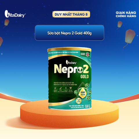  Sữa bột Nepro 2 Gold 400g - Phù hợp cho người bệnh suy thận có lọc máu ngoài, bổ sung dinh dưỡng 