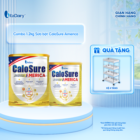  [COMBO 1.2KG TIẾT KIỆM] Sữa bột CaloSure America vị thanh nhẹ 400g + 800g 