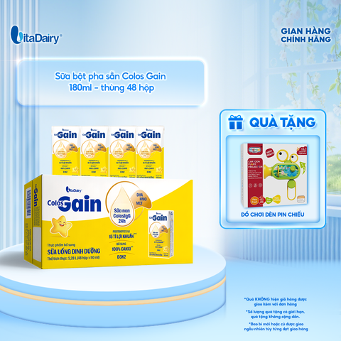  Sữa uống dinh dưỡng Colos Gain 180ml cải tiến - Thùng 48 hộp - VitaDairy 