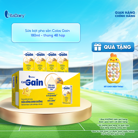  Sữa uống dinh dưỡng ColosGain 180ml cải tiến - thùng 48 hộp - VitaDairy 