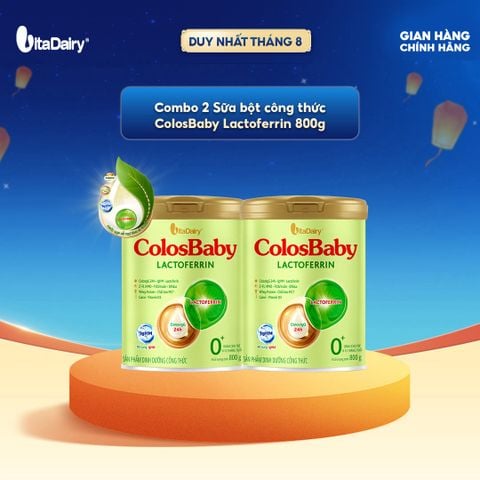  [COMBO 2 LON] Sữa bột ColosBaby Lactoferrin 0+ - Bổ sung kháng thể giúp bé tăng đề kháng - Lon 800g 
