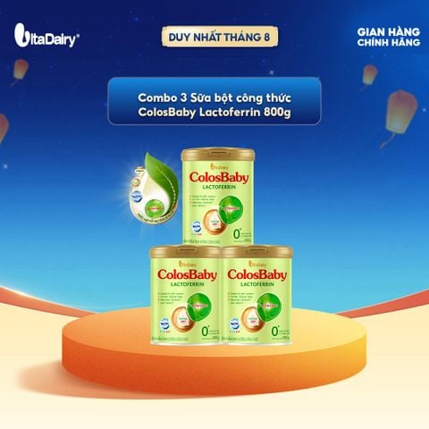  [COMBO 3 LON] Sữa bột ColosBaby Lactoferrin cho trẻ từ 0+ – Bổ sung dinh dưỡng, hỗ trợ đề kháng - Lon 800g 