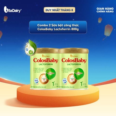  [COMBO 2 LON] Sữa bột ColosBaby Lactoferrin 1+ - Bổ sung kháng thể giúp bé tăng đề kháng - Lon 800g 