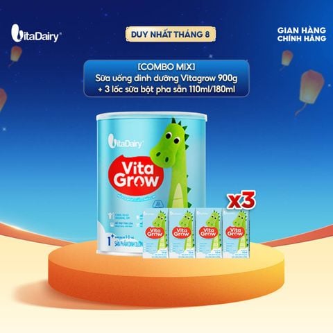 Sữa bột VitaGrow cải tiến 1+ cho trẻ 1-2 tuổi – Bổ sung năng lượng, giúp phát triển chiều cao – Lon 900g 