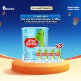  Sữa bột VitaGrow cải tiến 1+ cho trẻ 1-2 tuổi – Bổ sung năng lượng, giúp phát triển chiều cao – Lon 900g 