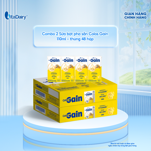  [COMBO 2 THÙNG] Sữa uống dinh dưỡng Colos Gain 110ml - thùng 48 hộp - VitaDairy 