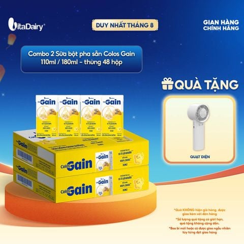  [COMBO 2 THÙNG] Sữa uống dinh dưỡng Colos Gain 110ml - thùng 48 hộp - VitaDairy 