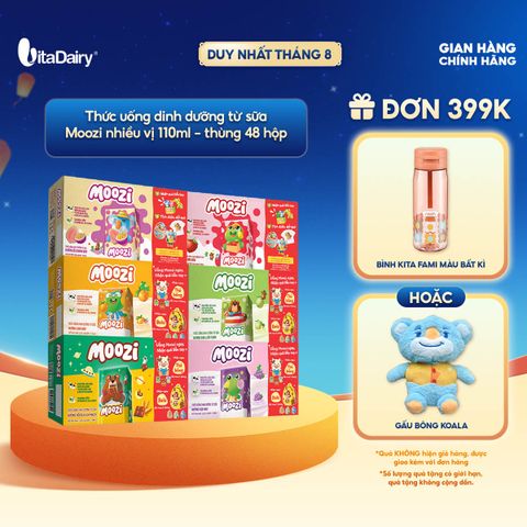  Thức uống dinh dưỡng từ sữa Hương Kẹo Nho Moozi 110ml - thùng 48 hộp 