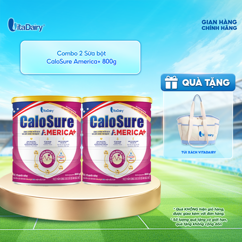  Combo 2 Sữa bột CaloSure America+ 800g (Tiểu đường) - VitaDairy 