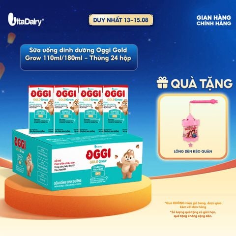  [COMBO 2 THÙNG 24 HỘP] Sữa uống dinh dưỡng Oggi Gold Grow 110ml - phát triển chiều cao, hỗ trợ hấp thu 