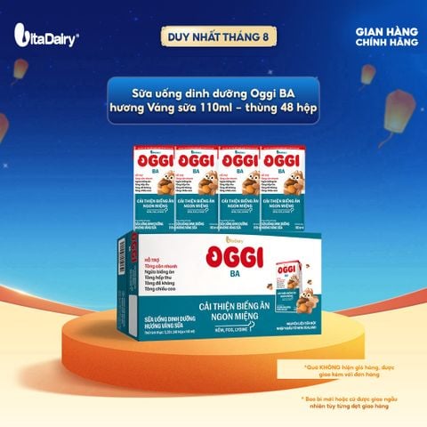  Sữa uống dinh dưỡng Oggi BA hương Váng sữa 110ml - thùng 48 hộp - VitaDairy 
