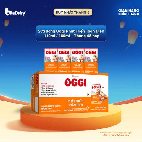 Sữa uống dinh dưỡng Oggi Phát triển toàn diện 180ml - Thùng 48 hộp - VitaDairy 