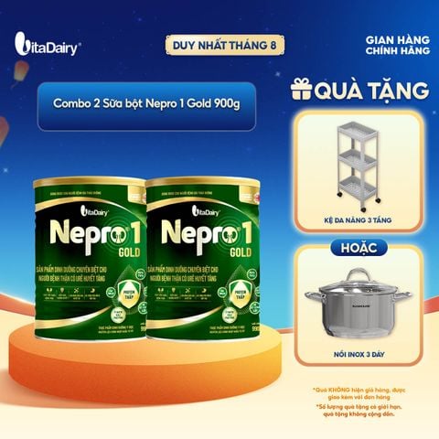  [COMBO 2 LON] Sữa bột Nepro 1 Gold Lon 900g - Phù hợp chế độ dinh dưỡng đặc biệt (dành cho người tiểu đường) 