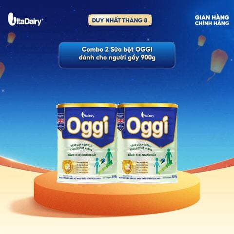  [COMBO 2 LON] Sữa bột Oggi gầy 900g, hỗ trợ dinh dưỡng cho người cần tăng cân và duy trì vóc dáng - VitaDairy 