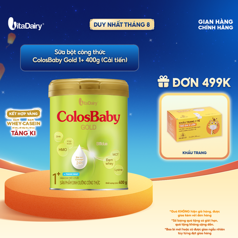  Sữa bột ColosBaby Gold 1+ cải tiến cho trẻ – Bổ sung dinh dưỡng cho bé - Lon 400g 