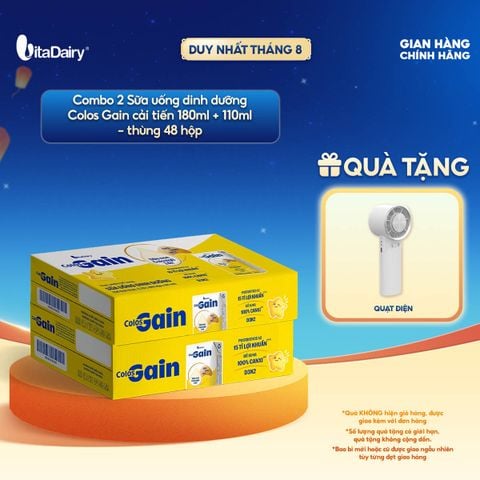  [COMBO MIX 2 THÙNG 110ml+180ml] Sữa uống dinh dưỡng Colos Gain cải tiến - Hỗ trợ tăng cân, giúp tăng cường đề kháng 