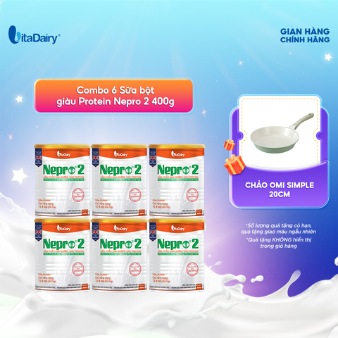  Combo 6 Sữa bột Nepro 2 400g, bổ sung dinh dưỡng cân đối với mức đạm hợp lý - VitaDairy 