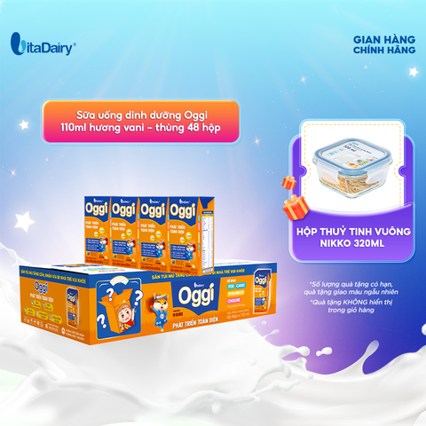 Sữa uống dinh dưỡng Oggi 110ml hương vani - thùng 48 hộp - VitaDairy 