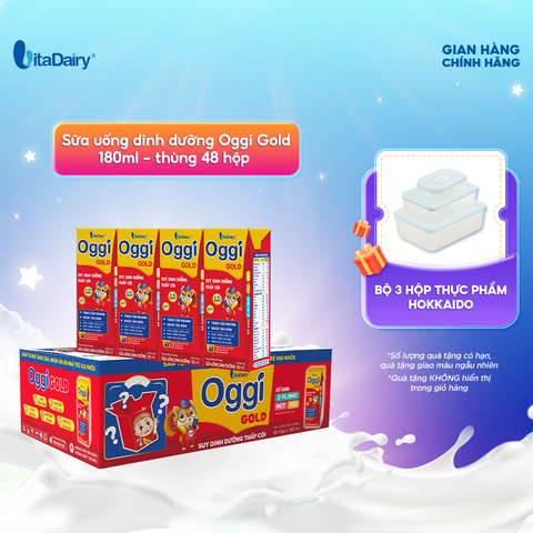  Sữa uống dinh dưỡng Oggi Gold 180ml - thùng 48 hộp - VitaDairy 