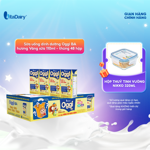 Sữa uống dinh dưỡng Oggi BA hương Váng sữa 110ml - thùng 48 hộp - VitaDairy 