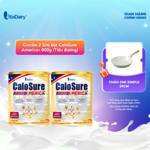  Combo 2 Sữa bột CaloSure America+ 800g (Tiểu đường) - VitaDairy 
