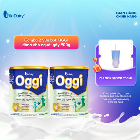  Combo 2 Sữa bột OGGI 900g, hỗ trợ dinh dưỡng cho người cần tăng cân và duy trì vóc dáng - VitaDairy 