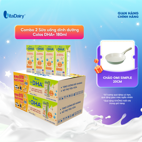  Combo 2 Sữa uống dinh dưỡng Colos DHA+ 180ml - VitaDairy 