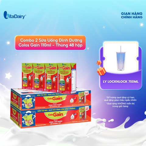  Combo 2 Sữa uống dinh dưỡng ColosGain 110ml - thùng 48 hộp - VitaDairy 