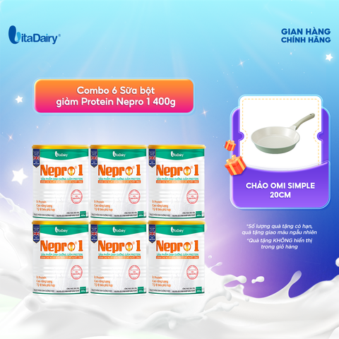  Combo 6 Sữa bột Nepro 1 400g, bổ sung dinh dưỡng cân đối với mức đạm hợp lý - VitaDairy 