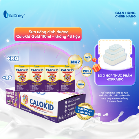  Sữa uống dinh dưỡng Calokid Gold 110ml - thùng 48 hộp - VitaDairy 