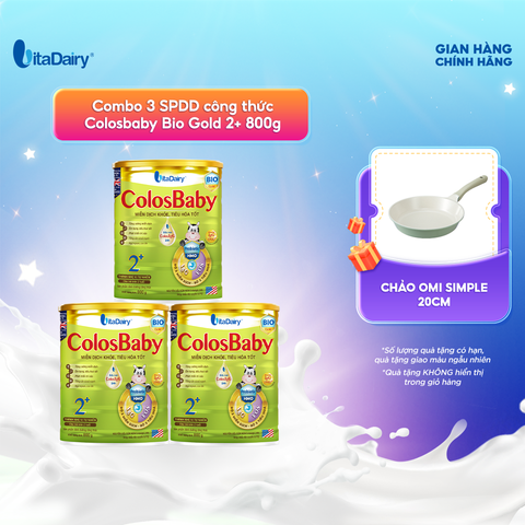  Combo 3 Sữa bột Colobaby Bio Gold 2+ 800g có chứa sữa non hỗ trợ cải thiện hệ tiêu hóa khỏe mạnh - VitaDairy 